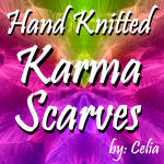 Hand knitted Karma Scarves by local Olrando artist, Celia.